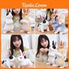 Adorable Plush Brown And White Bunny Toy For Cuddling And Snuggling, 24cm