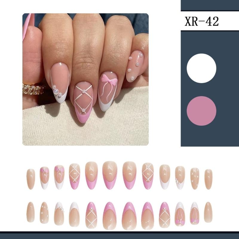 Press on Nail,Fake Nails Stick Glue on Nail False Nails Acrylic Nails Artificial False Nails for DIY Nails Art Designs