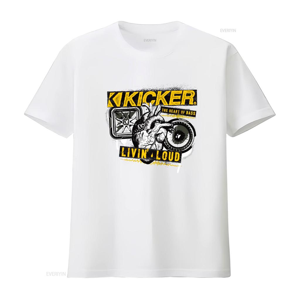 Kicker Car Audio Old School Basshead Linin Loud T Shirt Vintage Washed Graphic Fashion Slightly Versatile Homme Unisex Casual