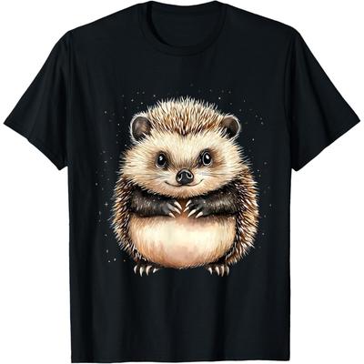 SykForn Igel Waldtier Natur T-Shirt 100% Baumwolle Rundhals T-Shirt für Herren Damen