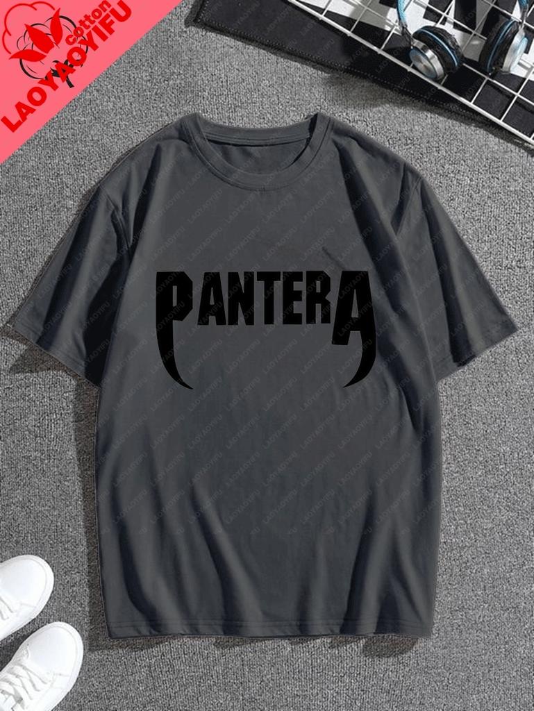 Retro Pattern TShirts From The American Band Pantera Cotton RoundNeck TShirts Are Suitable For Both Unisex And Unisex