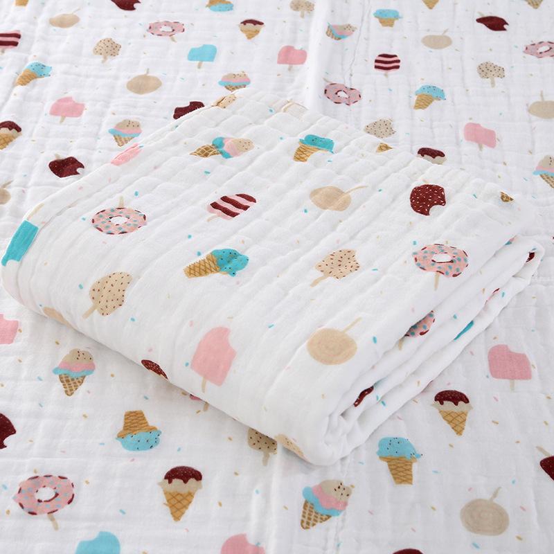 Umweltfreundliche Atmungsaktive Neugeborenen Baby Mullwindel Bedruckte Musselin Swaddle Decke Baby Badetuch