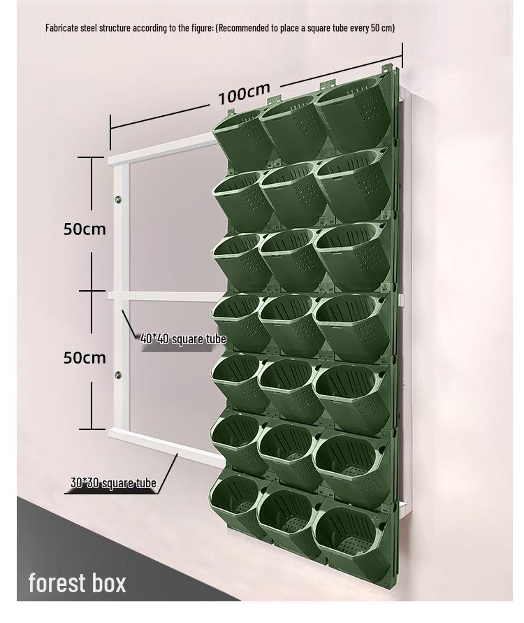 Vertical 3D Greening Bonsai Plant Wall: Large Multi-Layer Wall-Mounted Flower Trough