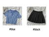 Salt-Style Summer Two-Piece: Knit Top & High-Waisted Pleated Skirt Set for Students