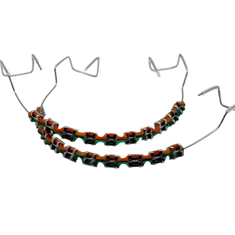 1Pair Fake Braces Colorful Brackets For Teeth Temporary Metal Wires Metal Bracket Orthodontic Ligature Ties Dental