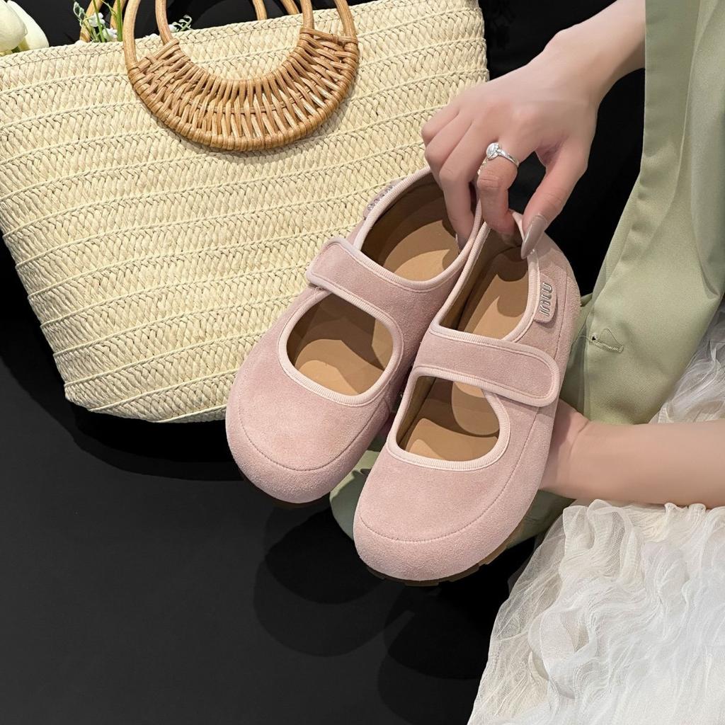 Retro Round Head Single Shoes Women's Spring and Summer New Flat Casual ZJ Mary Jane Shoes Women's Shoes