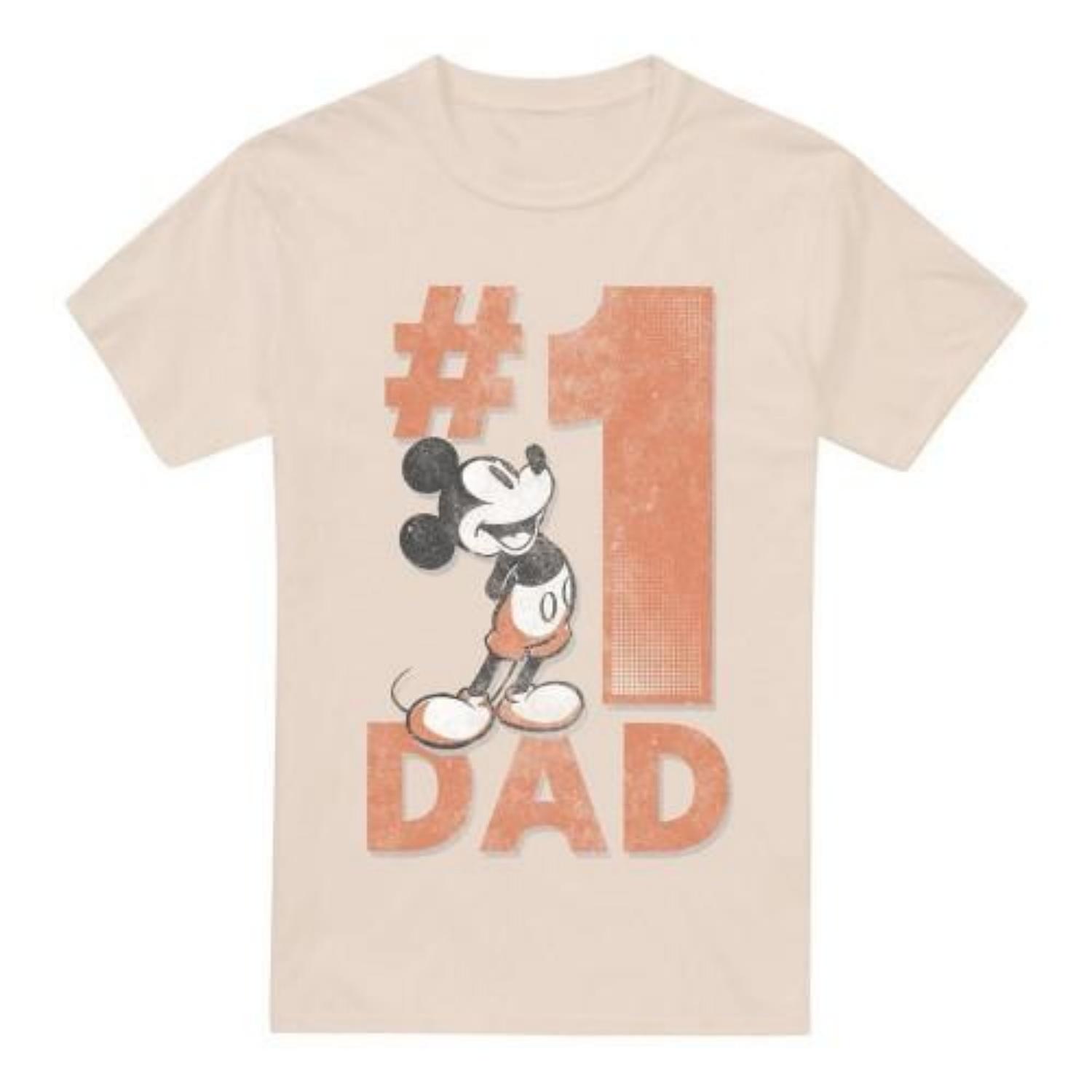 Disney Mens Number 1 Dad Mickey Mouse T-Shirt XXXXL