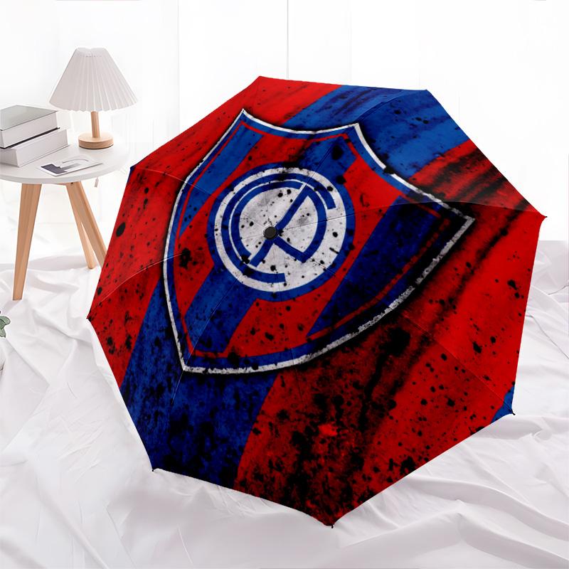 

Club Olimpia pattern, automatic folding umbrella, portable and foldable design, 8 ribs, a Christmas or birthday gift.