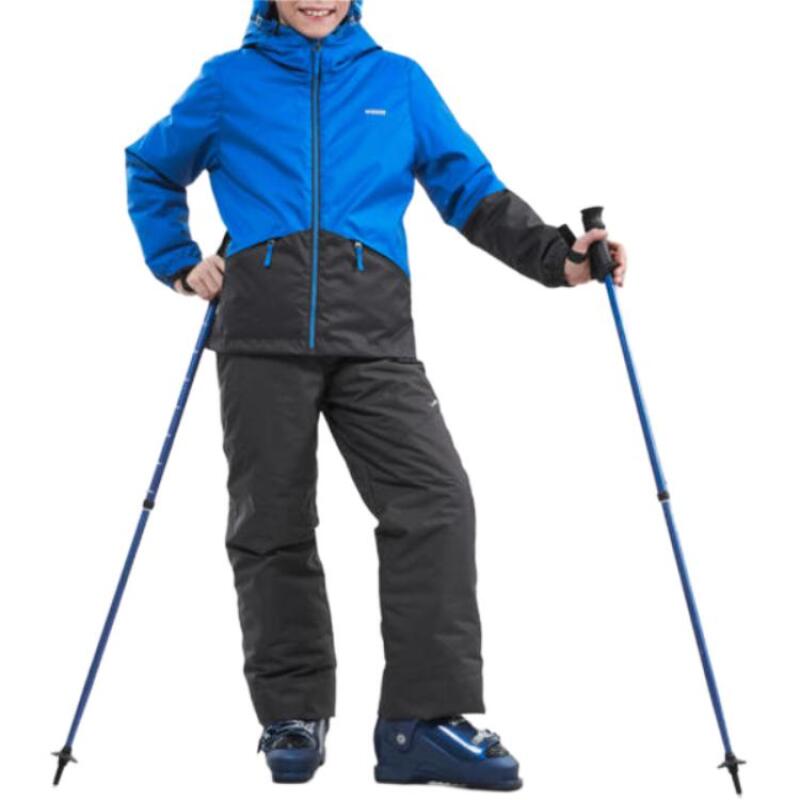 Decathlon 100% Водонепроницаемый Снегозащитный Теплый Детский Лыжный Костюм Кобальтово-синий/Графитовый Детская Модель
