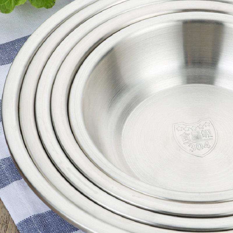 Set de farfurii din oțel inoxidabil 304 de înaltă calitate, bol rotund pentru cină, farfurie de condimente, restaurant, bucătărie de acasă, veselă ustensile de bucătărie