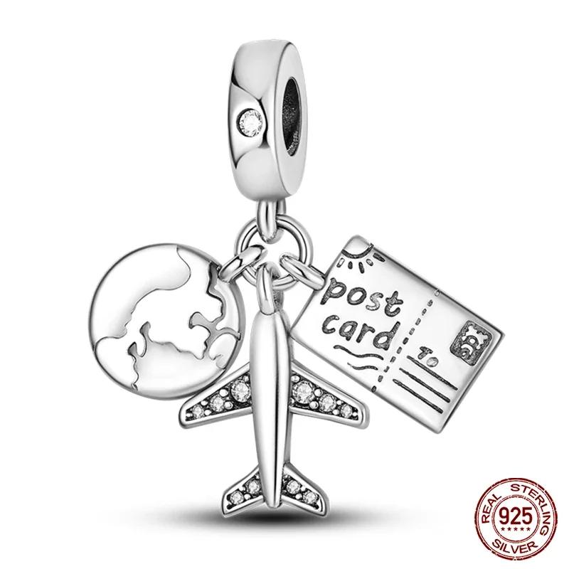 925 Silver Fashion Camera Coffee Cup Flower Charms Beads Fit 925 Original Bracelet DIY Birthday Jewelry Making for Women