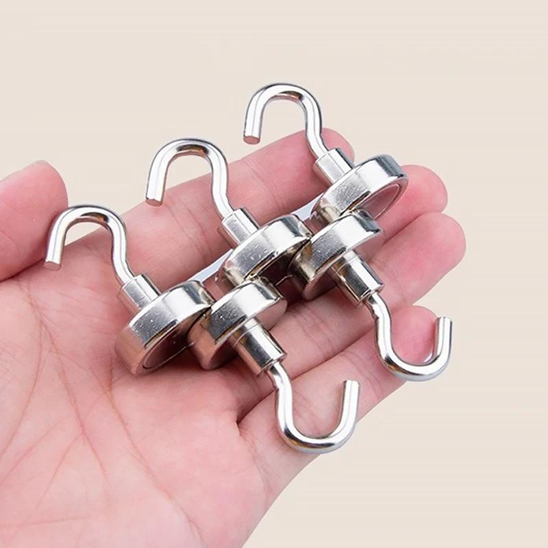 10PCS E20 Metal Strong Magnetic Hooks Wall-mounted Heavy Duty Magnet Hook Key Coat Hanging Hanger Home Kitchen Bathroom Storage