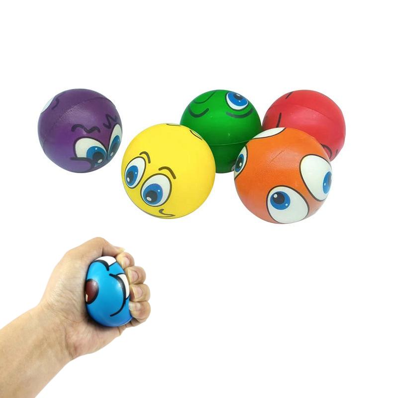 12Pcs Expression Soft Balls Sponge Stress Ball Toy Squeeze Smile Face Grimace Pu Foam For Kids Soothing Toy Wrist Movement Gift