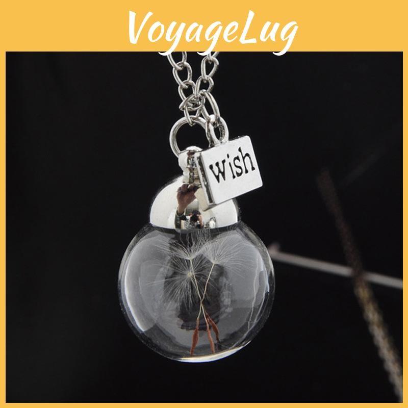 Dandelion Glass Fashion Bottle Girls Necklace Simple Decorative Accessories