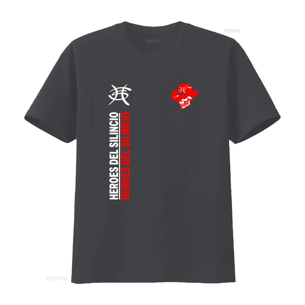 Nové HEROS DEL SILENCIO Rocková Kapela Lebka Potlač Čierne Pánske Tričko Dostupný vo Veľkostiach S M L XL 2XL Vintage Prané Priedušné