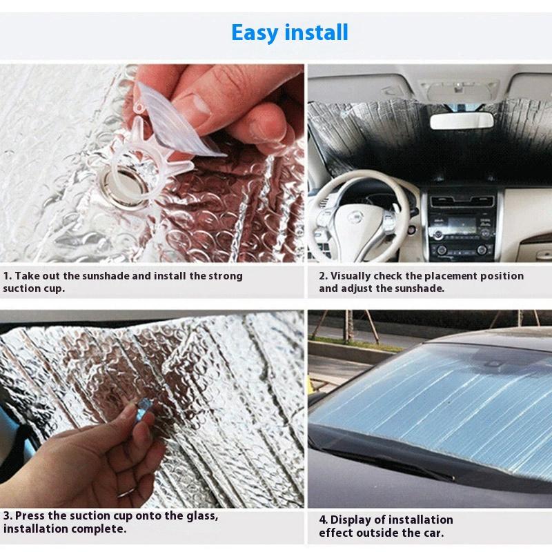 Foldable Universal 140x70CM Car Windscreen Sunshade Cover Sun UV Protection Lightable Sun Visor Covers Car Windscreen Sun Shade