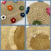 Handmade Beach Hat Crocheted Sunshade Bucket Hat for Women Dress-up Party Flower Bucket Hat for Camping  Khaki