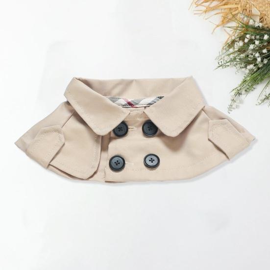 British Style Dog Collar Button Closing Wrinkle-resistant Comfortable To Wear Stylish Breathable Pet Clothing Cape