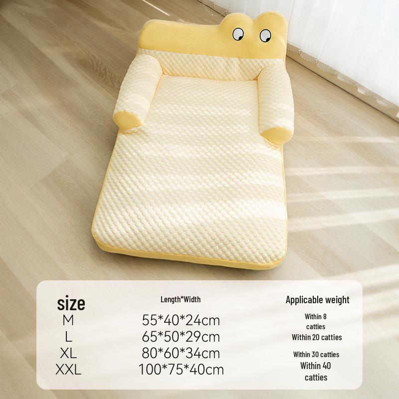 Breathable Removable Dog & Cat Nest: Latex Cushion Sofa Bed, Small Pet Sleeping Pad, Spring/Summer-Ready.