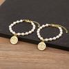 Nidin High Quality Round Shape Girl Boy Pearl Beads Zircon Hand Bracelets For Female Son Daughter Cute Jewelry Mother's Day Gift