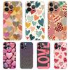 Colorful Love Heart Luxury Phone Case For iPhone 16 15 14 13 12 11 Pro Max XS X XR SE 7 8 Plus Soft Silicone Clear Cover