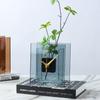 Nordic Style Flower-Insertable Clock Minimalist Square Table Clock Desktop Vase Clock  Living Room
