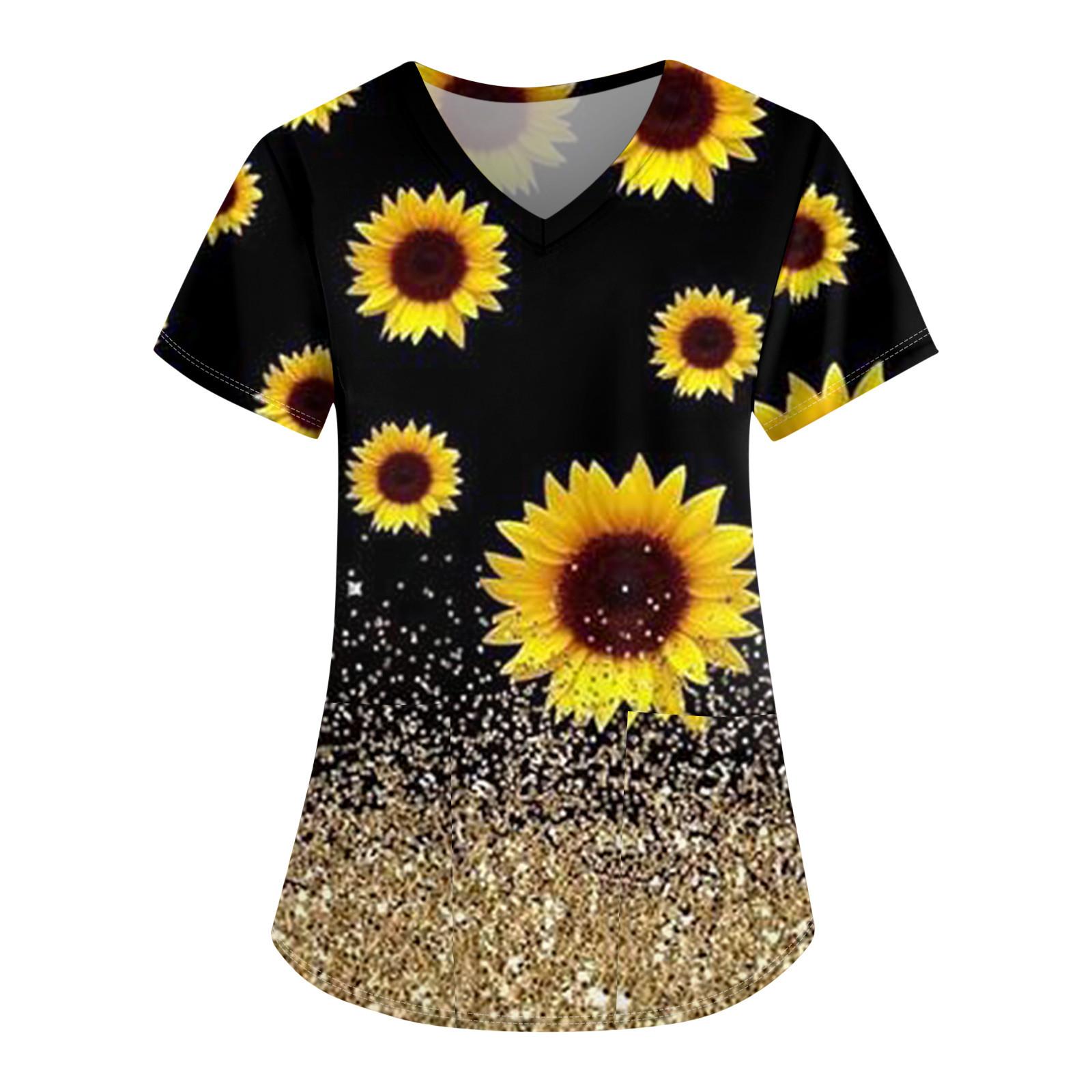 

Женские свободные топы с коротким рукавом Повседневные топы больших размеров с V-образным вырезом и короткими рукавами Повседневные летние футболки Женские топы Футболки Рабочая одежда XL жёлтый