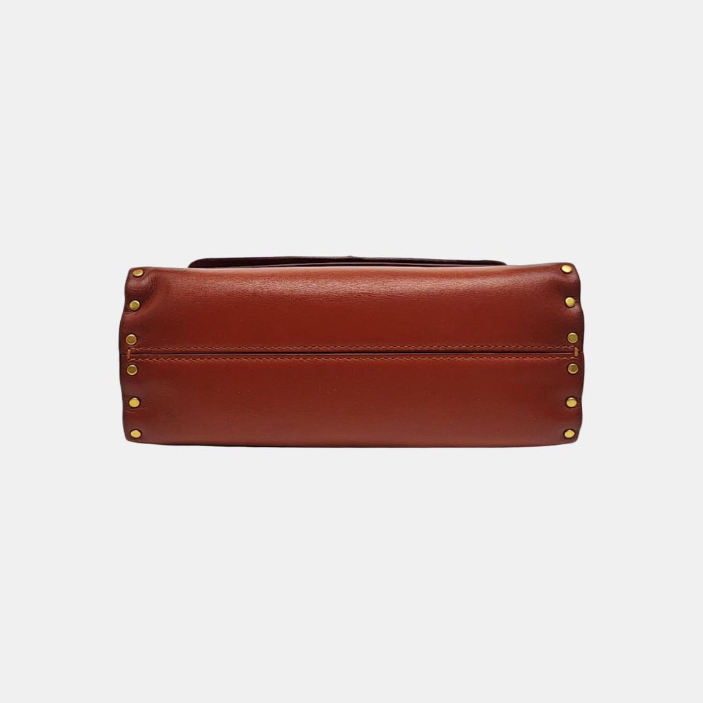 [Gebraucht] Parker 18 Nieten Kamelienblüten-Ketten-Klappe Schultertasche Beschichtetes Canvas und Kalbsleder Crossbody-Tasche Klein - Sehr Gut #MIBDDK