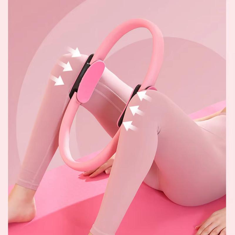 Pilates Ring Resistance Circle With Non Slip Handles For Home Fitness Leg Arm Back Stretching Training ABS Fiberglass Exercise Tool