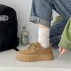 Scarpe nere con plateau di marca, nuove per primavera ed estate, con punta rotonda, modello muffin, scarpe da ginnastica casual