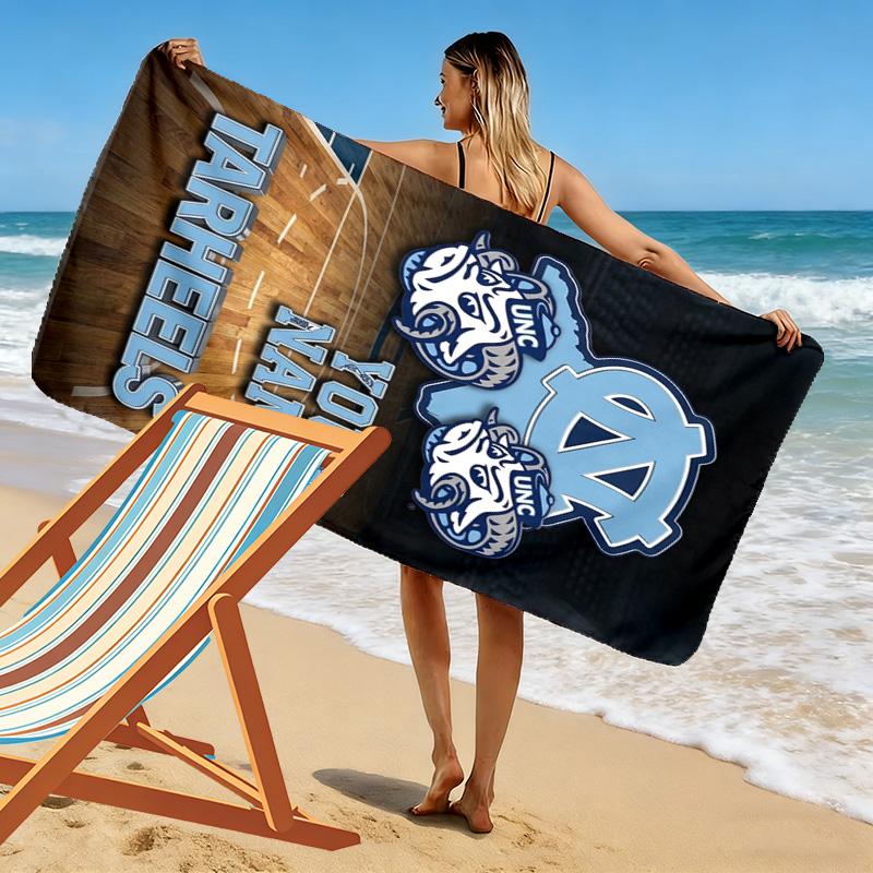 Name Custom North Carolina Print Beach Towel, Large Soft Quick Dry Towel for Beach Camping Swimming