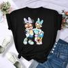 Miniso Disney Family Vacation T Shirt Kawaii Mickey Minnie Donald Duck Print Fashion Clothes Casual Women T-shirt Camiseta Mujer