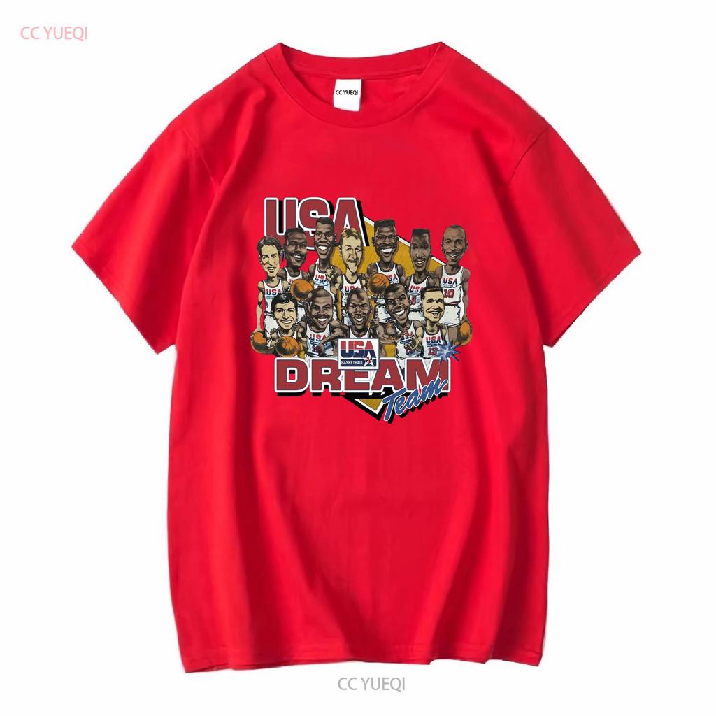 Vintage Style 1992 Basketball T Shirt 90s Dream Team Usa Vintage Washed Unisex Graphic Top For Everyday Wear Breathable