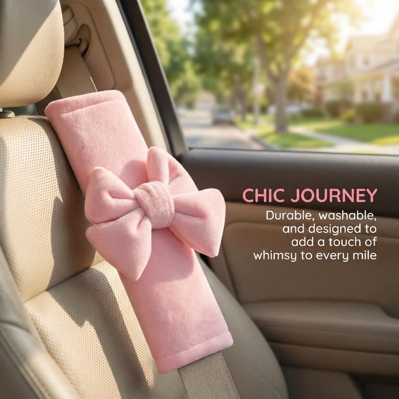 1pc Creative Bowknot Universal Car Safety Seat Belt Cover Ice Silk Shoulder Pad Protective Car Accessoires Interior For Women
