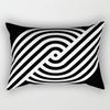 Black and White Simple Geometric Rectangle Pillowcase Home Decor Car Sofa Cushion Cover Home Decor Accessories 30x50cm