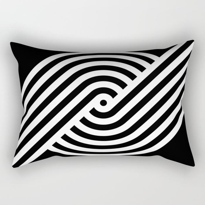 Black and White Simple Geometric Rectangle Pillowcase Home Decor Car Sofa Cushion Cover Home Decor Accessories 30x50cm