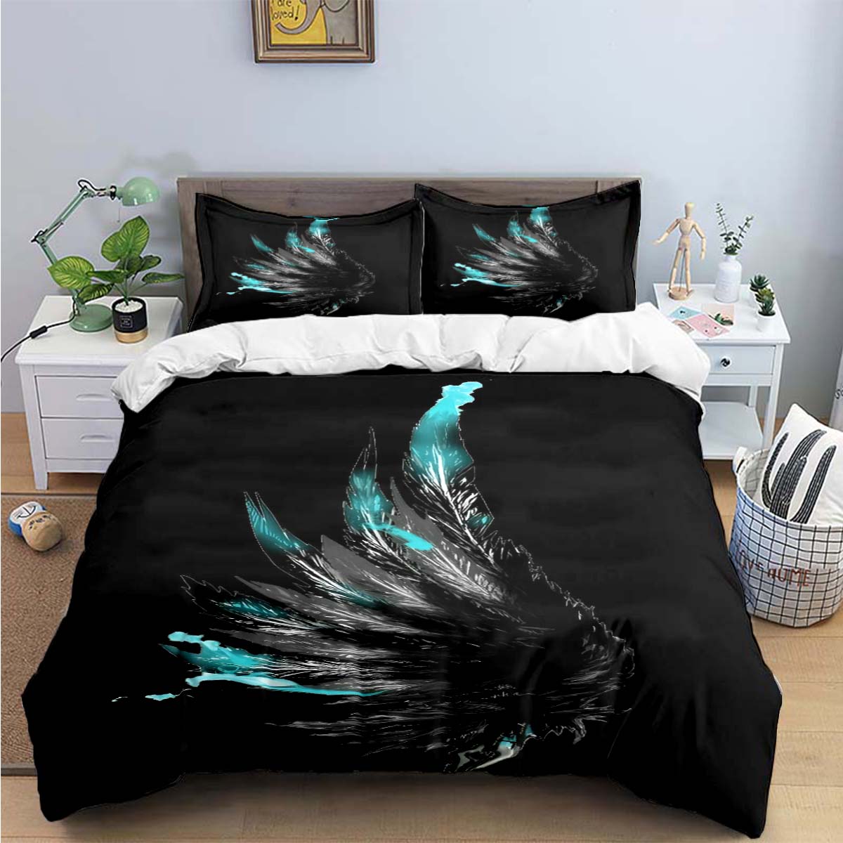 

Exquisite Angel wings printed Bedding Sets exquisite set duvet cover bed comforter set bedding set luxury birthday gift AU Double 180x210cm