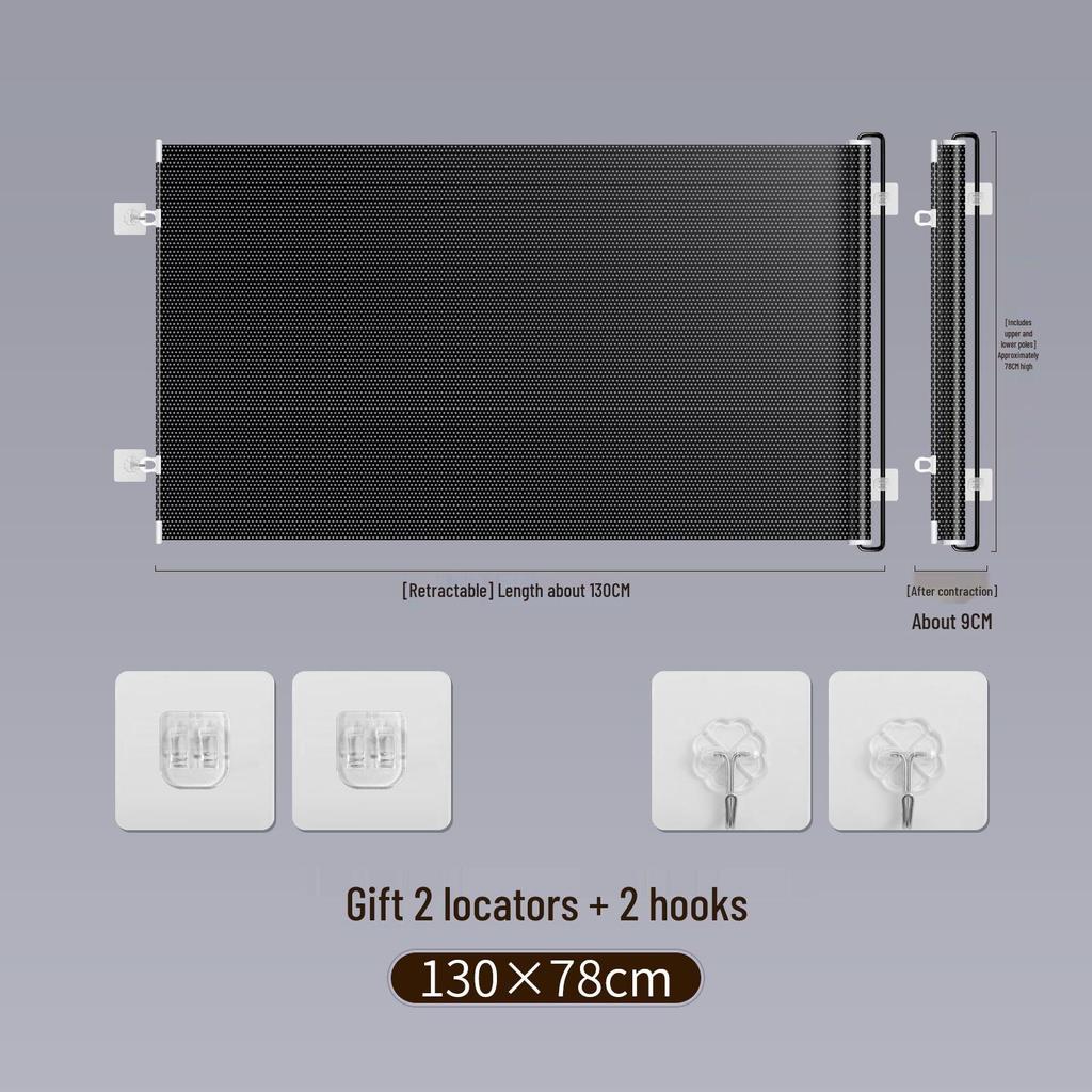 Cat-Proof No-Drill Retractable Pet Barrier for Stairs, Doorways, and Small Dog Fence with Bendable Cat Barrier