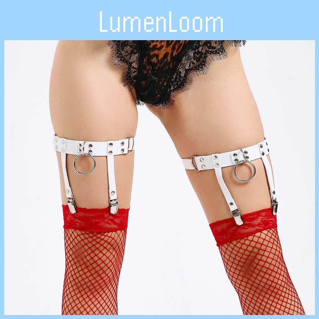 Style Punk Ladies Leg Ring With Metal Leather Y2k Fetish Garters For Party Wear