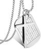 Fashionable Classic Stainless Steel Cross Pendant Versatile Military-style Necklace
