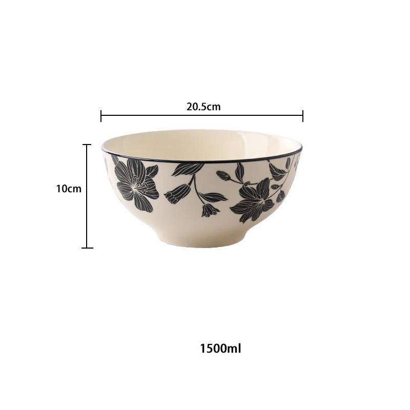 French Style Lily Ceramic Plate Creative Delicious Dishes Deep Plate High End Household Soup Bowl Fish Plate Exquisite Tableware