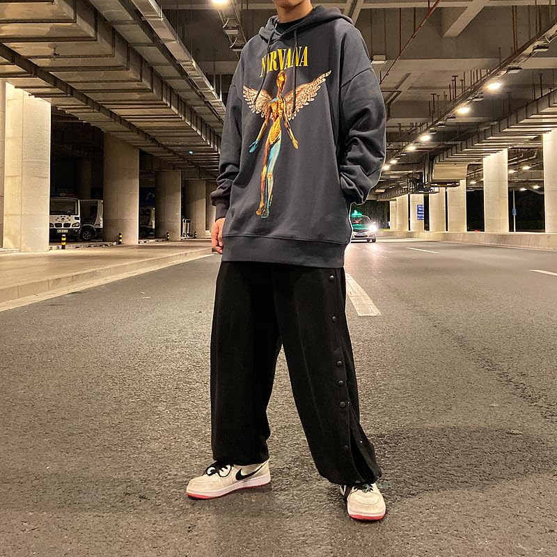 Nirvana Hoodie, Rock Band, Angel, Fall/Winter Style, Casual, Long Sleeve, Hooded Shirt, Soft, Crew Neck, 100% Cotton, Unofficial (White, XXL)