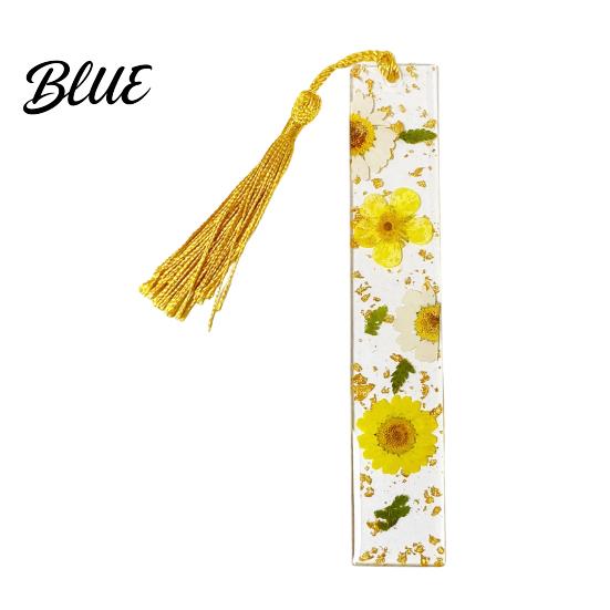 High Quality Bookmarks Dried Flower Resin with Tassels Double-Sided Magnetic Page Markers