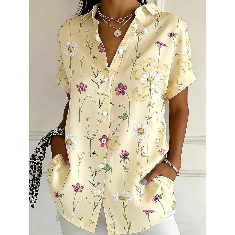 

Plus Size, Women s Plus Size Button-Up Short Sleeve Blouse Shirt S
