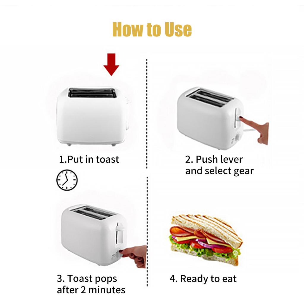 Chléb Elektrický stroj na pečení chleba Stroj 2 k snídani Ohřev Kuchyně