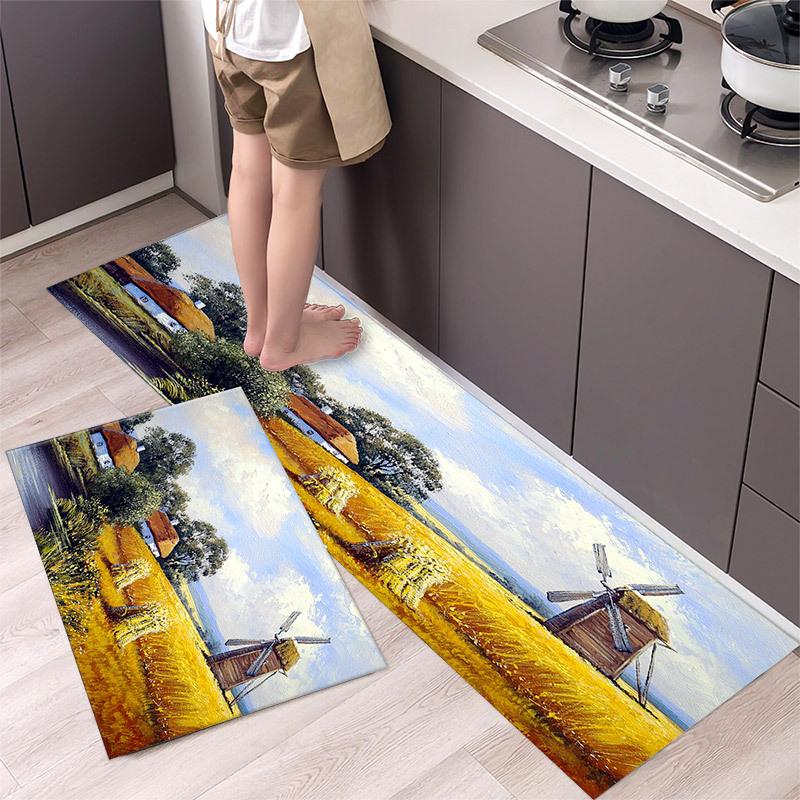 Moderner Ländlicher Stil Fußmatte Küchenteppich Badezimmereingang Badezimmer Schmutzabweisende Matte Fußmatte