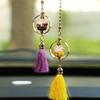 2Pcs Car Pendant Smiling Lucky Cartoon Cat  Decoration Auto Interior Rear view Mirror Fur tassels Hanging Ornament Accessories