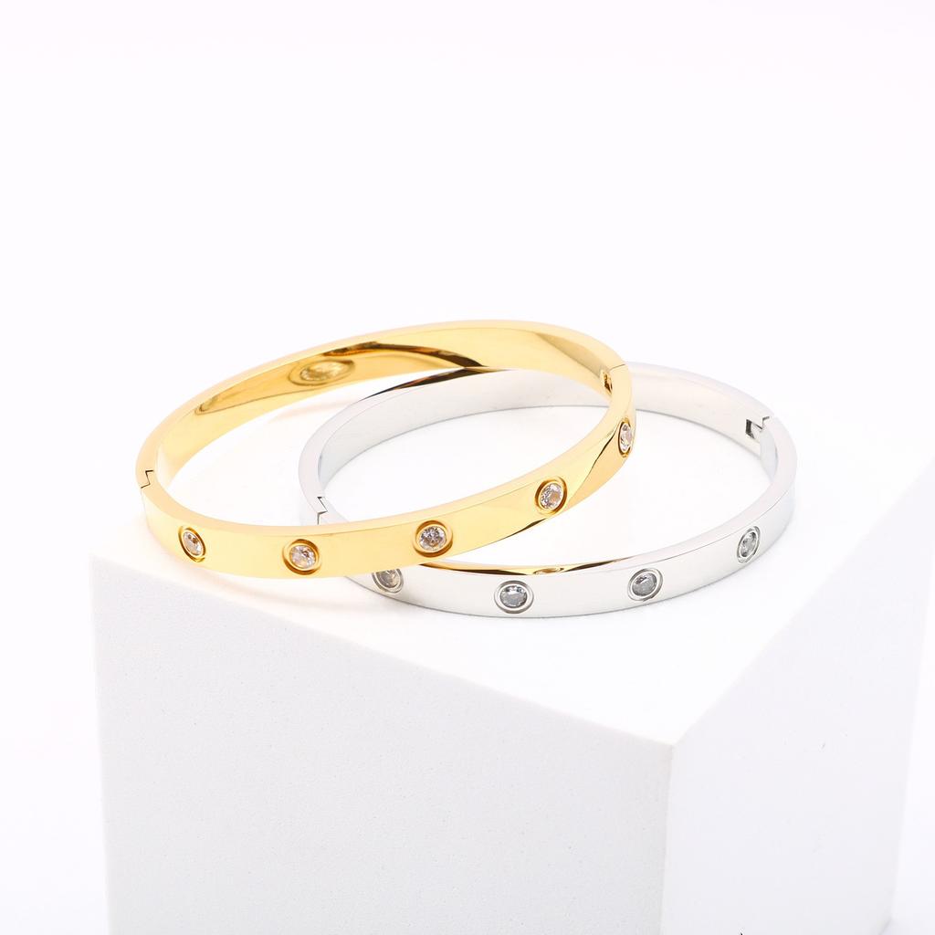 2026 Ten-Diamond Bracelet Buckle Bracelet European and American Celebrity Full Diamond Couple Ten-Diamond Bracelet