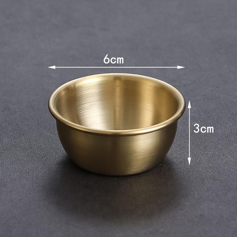 

12 шт. Чаши для макания соуса, 304, круглые миски для соуса из нержавеющей стали, 45/55 мл, мини-многоразовые чашки для приправ, чашки для макания 1pcs 6cm золотой