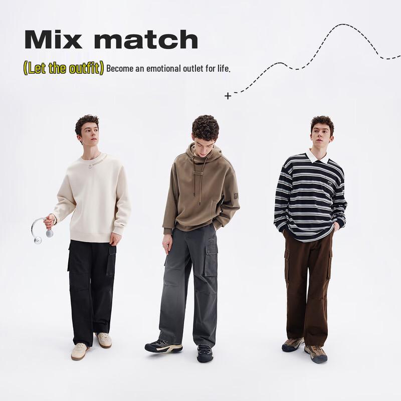 NVG·YOUNG Men's 100% Cotton Straight-Leg Cargo Pants